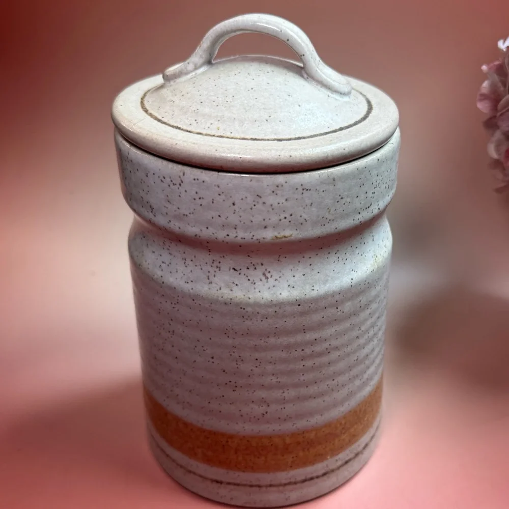 Vintage 1970’s earthware pottery sugar canister